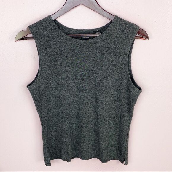 New York & Co. Sleeveless Popover Stretch Shirt Charcoal Gray Small Tank Top - Picture 6 of 8